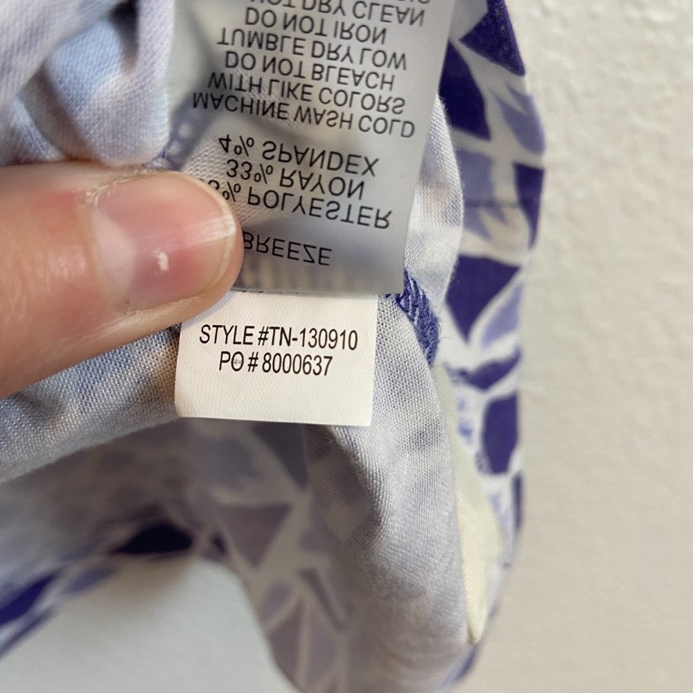 Title Nine Womens Purple White Sleeveless Stretch Cowl Breeze Dress Medium - Picture 6 of 7